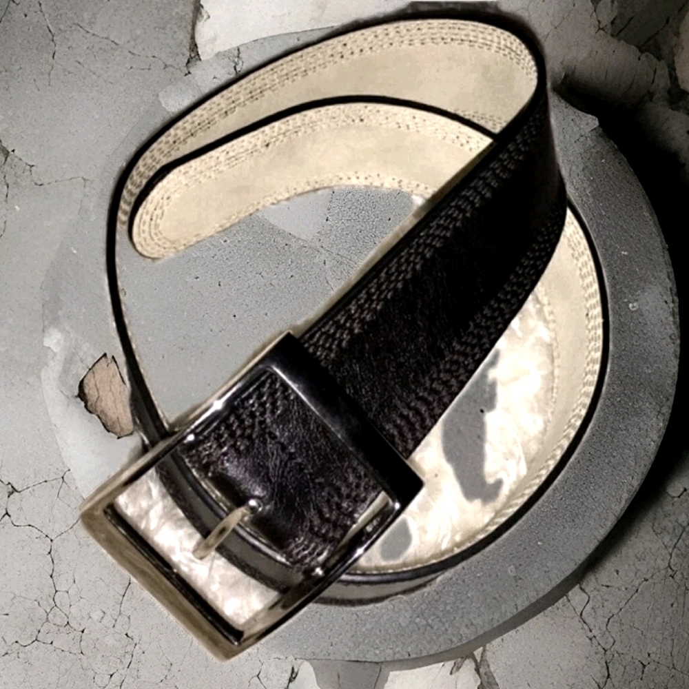 Stitch Saddle Leather Belt 2.5" wide 12 Rows of Stitching, 32, S Durable